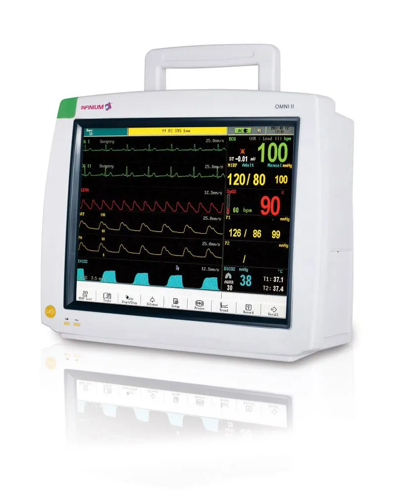 OMNI 2 touch screen patient monitor.