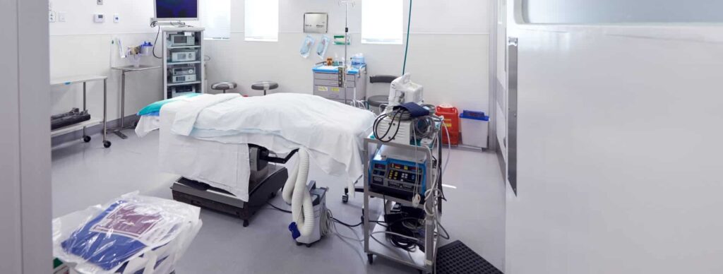 Empty Hospital Operating Theater Ready For Surgery