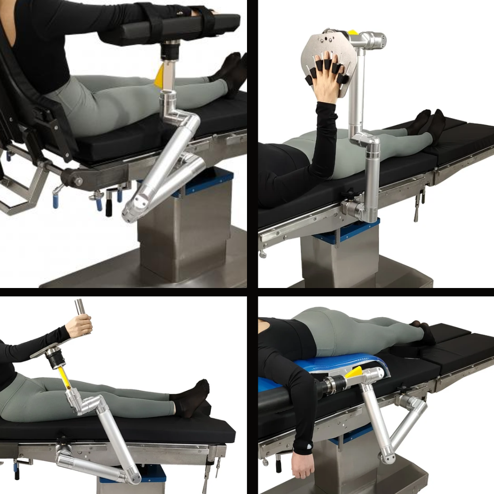 Six joint universal spider arm application examples