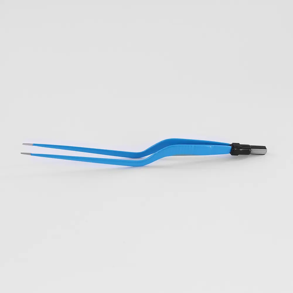 20cm Angled Bipolar Bayonet Style Electrosurgical Forceps with 1mm Tip