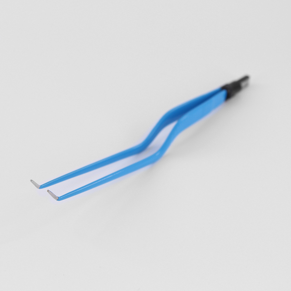 Angled Inward Curved BiPolar Electrosurgical Foreps 1mm Tip