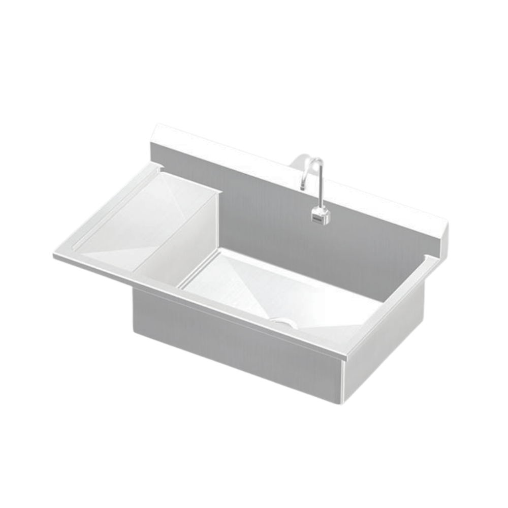 Single Stainless Steel Surgical Scrub Sink with Drainboard