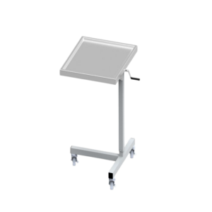 Heavy duty stainless rolling mayo stand with marine edge.